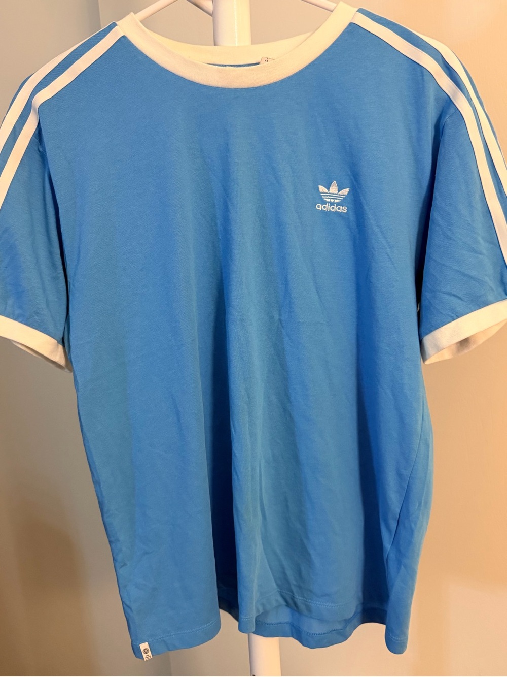 adidas Originals Light Blue Three-Stripe Tee